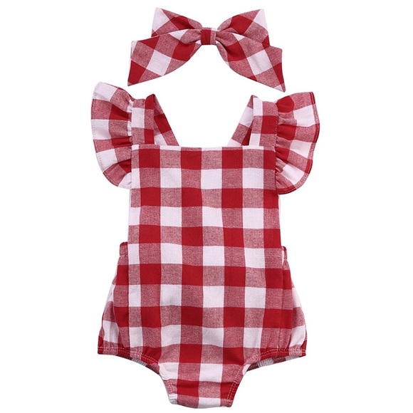 Eva Plaid Picnic Romper - Picture 4 of 6